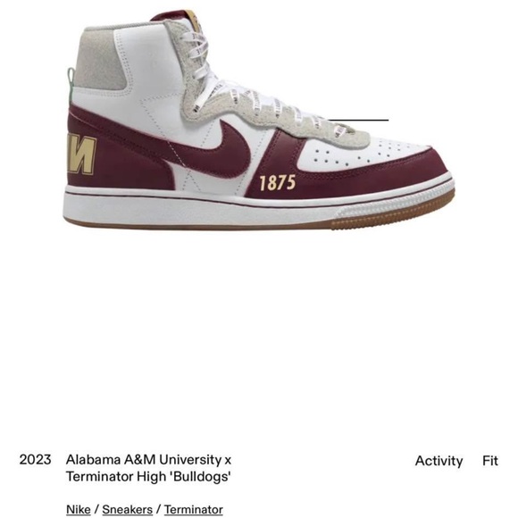 Nike Maroon and White High-Top Sneakers - Picture 1 of 5